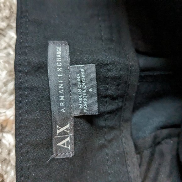Armani Exchange Tapered Zipper Leg Black Trouser Size 6 - Picture 3 of 7